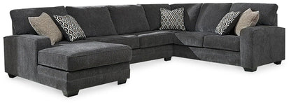 Modern Fabric Sectional - 3-Piece Sectional with Left-Arm Facing Chaise - Dark Gray