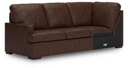 Modern Leather Match Sectional
