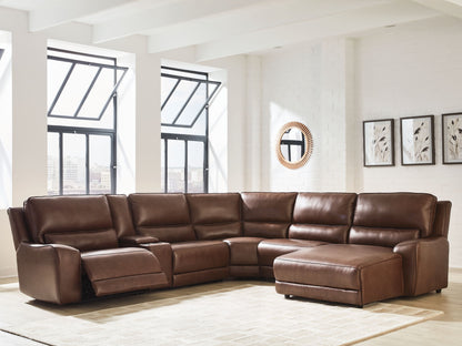 Modern Leather Match Sectional