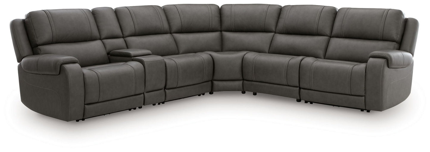 Modern Leather Match Sectional - Gray - 3 Pc. Power Reclining Sectional Sofa
