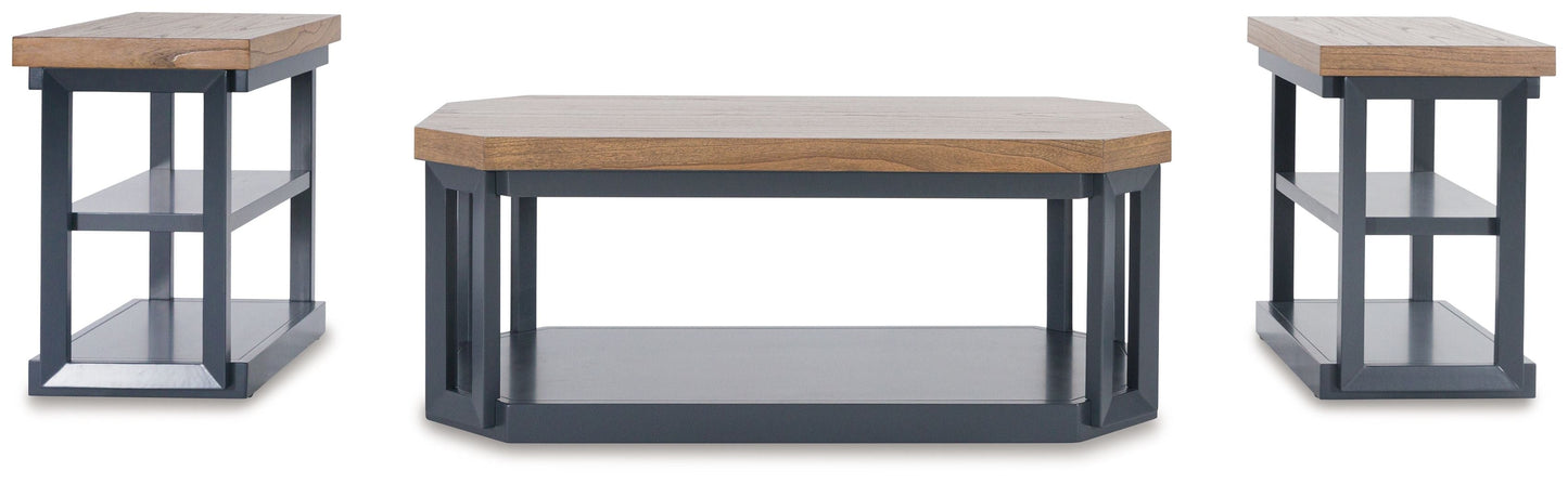 Landocken Brown / Blue - Occasional Table Set (Set of 3)