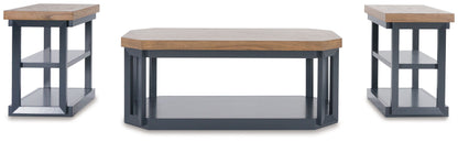 Landocken Brown / Blue - Occasional Table Set (Set of 3)