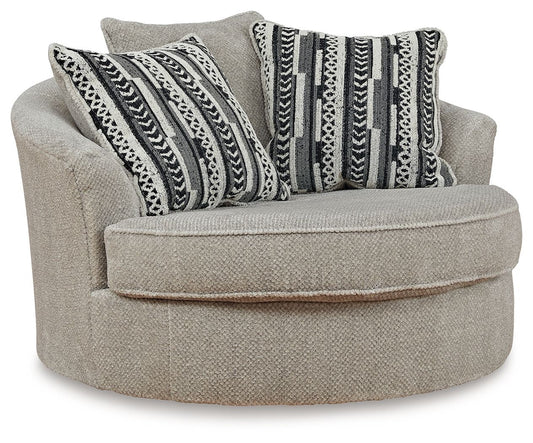 Calnita - Oversized Swivel Accent Chair - Sisal