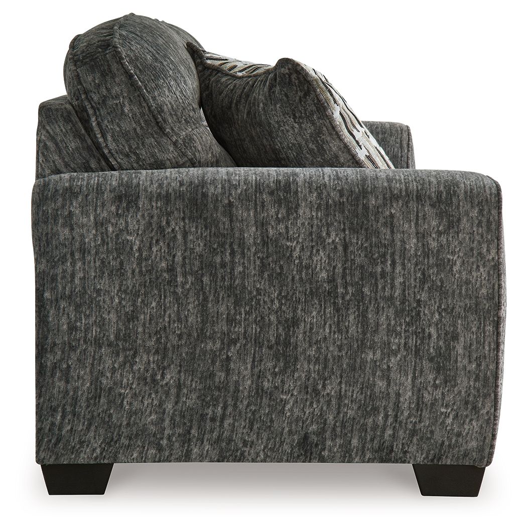 Dark Gray Fabric Upholstered Stationary Sofa And Loveseat - view 5