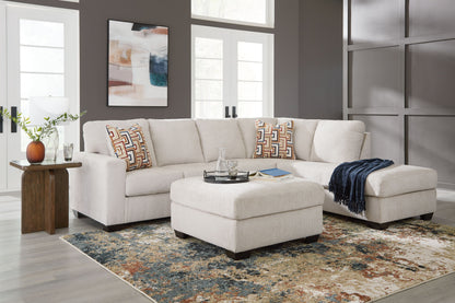Casual Fabric 3 Piece Living Room Sets - Beige - 3 Pc. - 2-Piece Sectional With Raf Corner Chaise, Ottoman