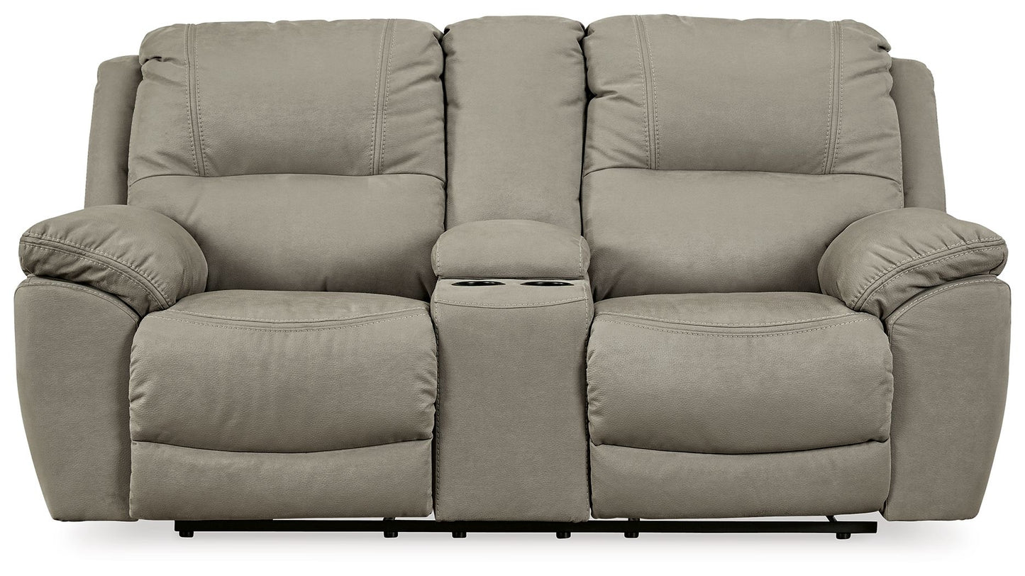 Putty Faux Leather Upholstered Reclining Loveseat - view 6