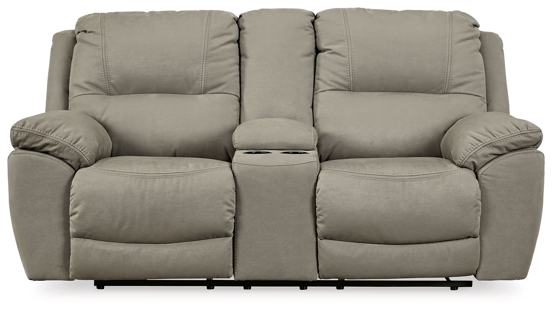 Putty Faux Leather Upholstered Reclining Loveseat - view 6