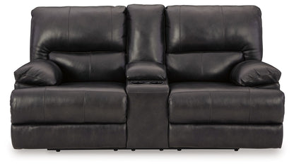 Eclipse Faux Leather Upholstered Storage Reclining Loveseat - rear view