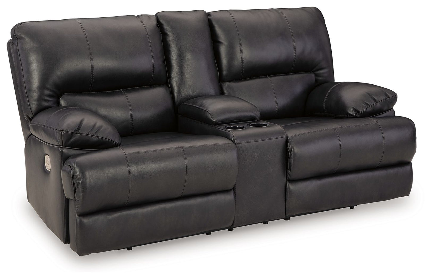Eclipse Faux Leather Upholstered Storage Reclining Loveseat - front view
