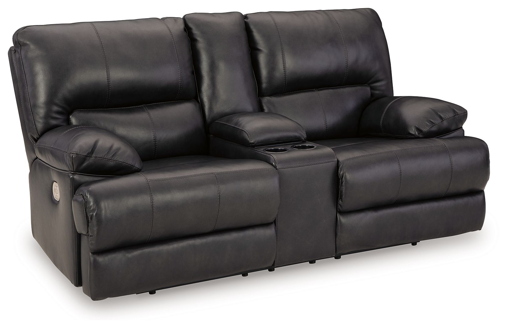 Eclipse Faux Leather Upholstered Storage Reclining Loveseat - front view