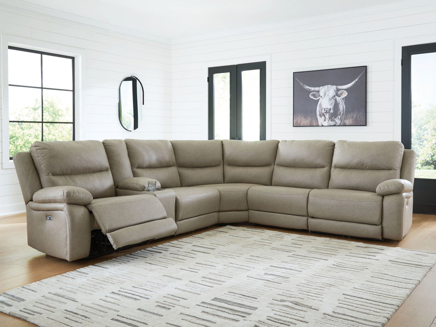 Modern Faux Leather Sectional