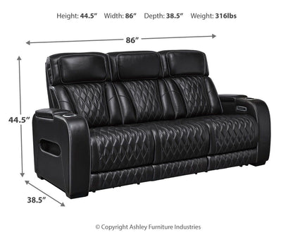 Modern Leather Match Sofa
