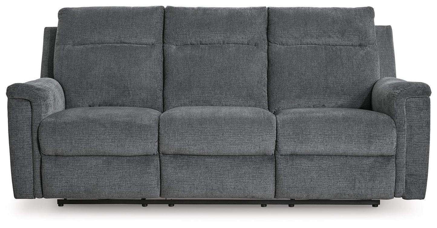 Ash Fabric Upholstered Reclining Sofa And Loveseat - view 9
