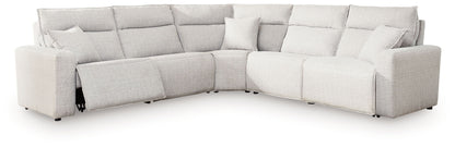 Modern Fabric Sectional - Gray - 6 Pc. Power Reclining Sectional With Console