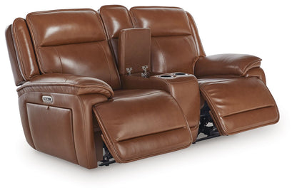 Modern Leather Match Loveseat