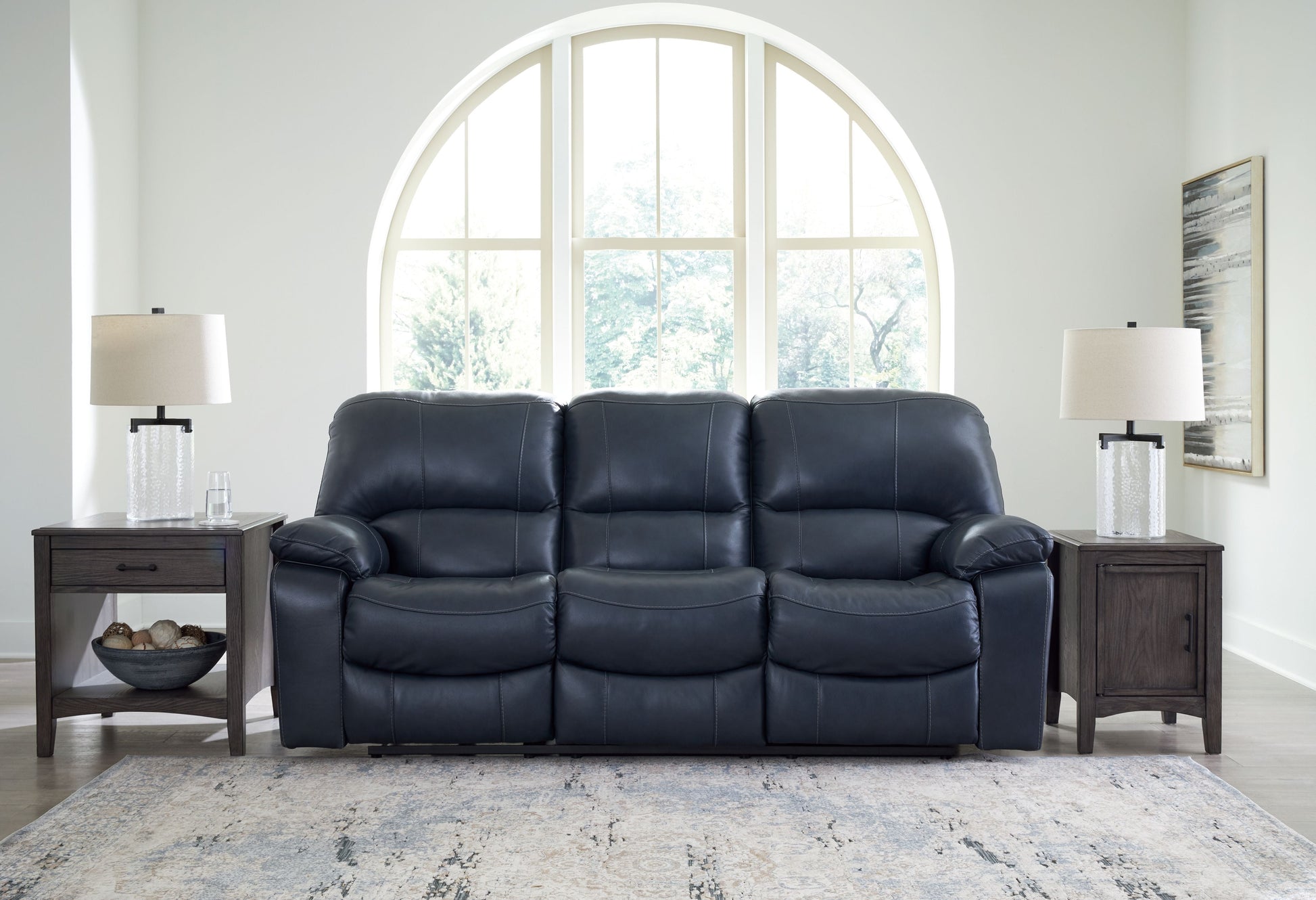 Ocean Power - Reclining Leather Upholstered 3 - Piece Living Room Set - rear view