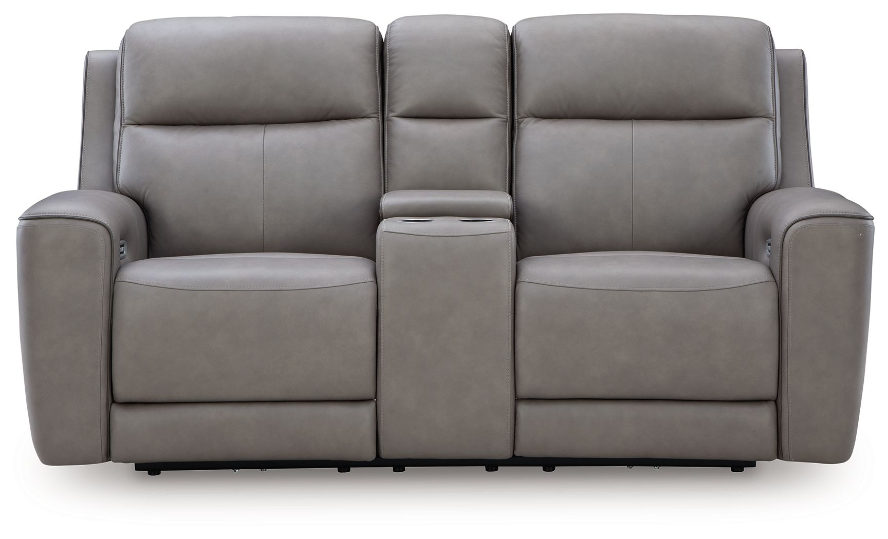 Modern Leather Match Loveseat