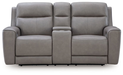Modern Leather Match Loveseat