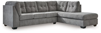 Modern Fabric Sectional - Blue - 2 Pc. Left Arm Facing Corner Chaise Sleeper Sectional