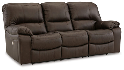Dark Brown Power - Reclining Leather Upholstered 3 - Piece Living Room Set - view 7