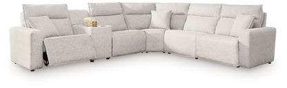 Modern Fabric Sectional - Gray - 5 Pc. Power Reclining Sectional