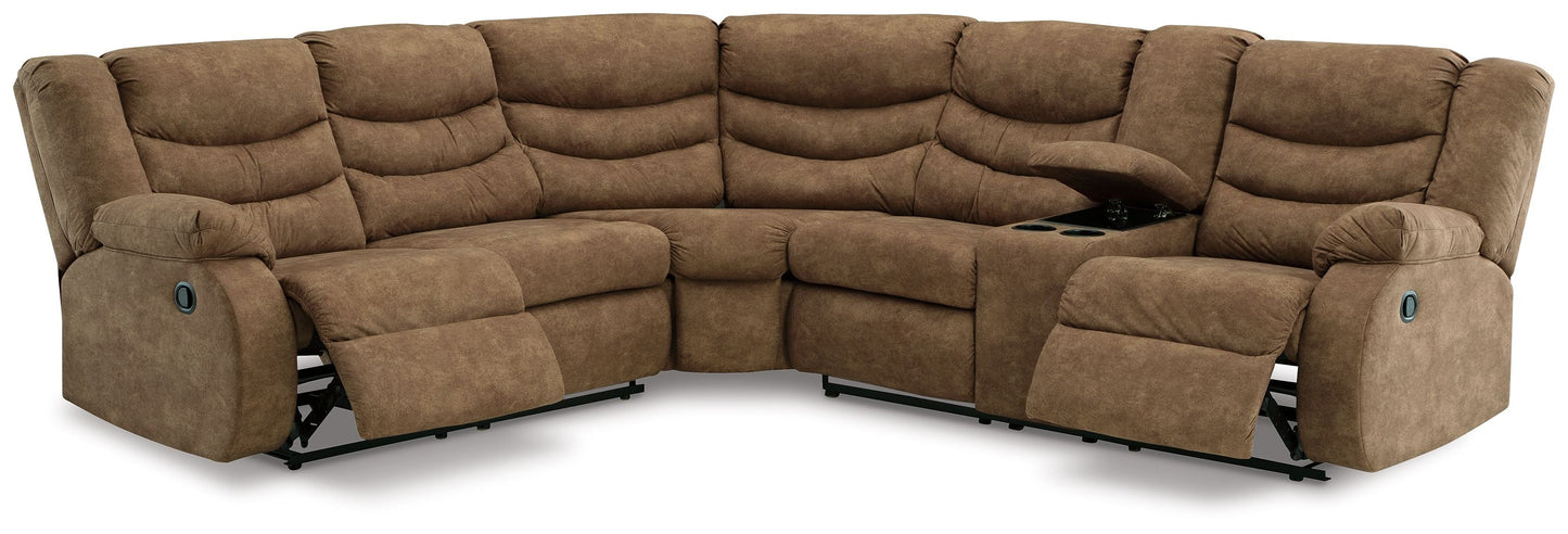 Light Brown Reclining Leather Upholstered 3 - Piece Living Room Set - view 6
