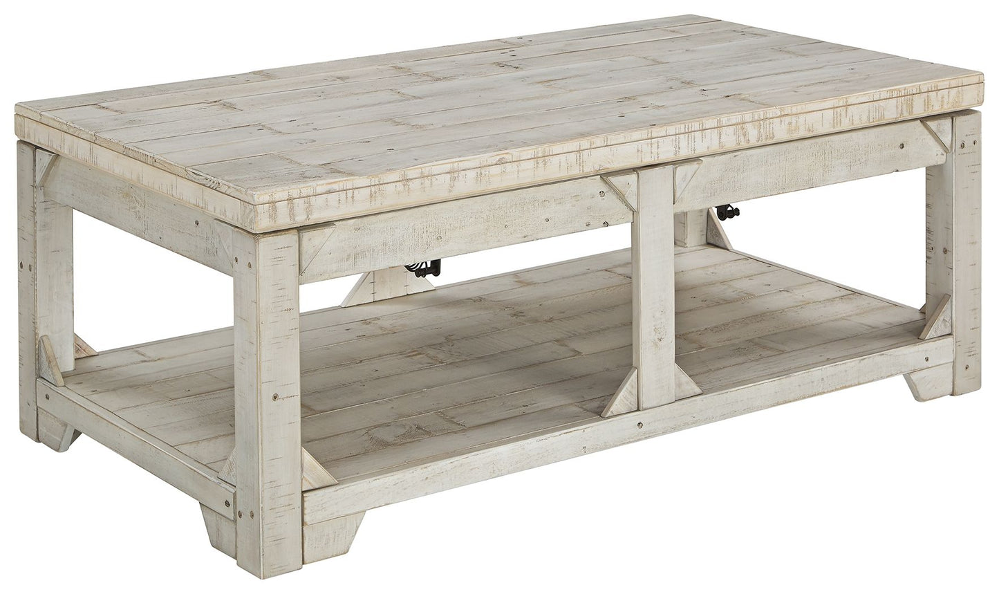 Fregine Whitewash - Lift Top Cocktail Table
