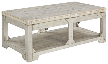 Fregine Whitewash - Lift Top Cocktail Table