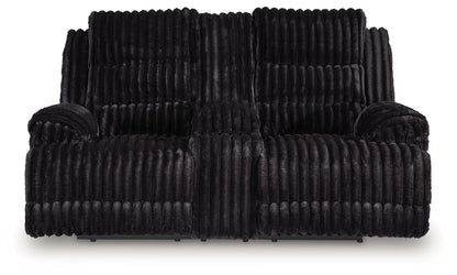 Rhine Falls - Double Reclining Power Loveseat With Console - Onyx