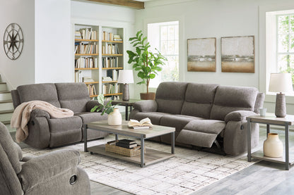 Dark Gray Reclining Sofa And Loveseat 6/25 - side view