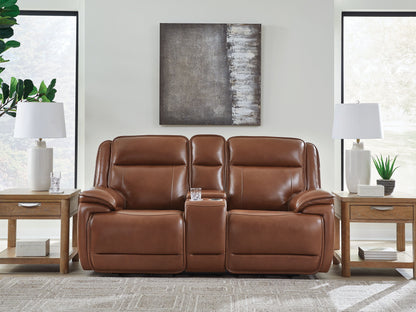 Modern Leather Match Loveseat