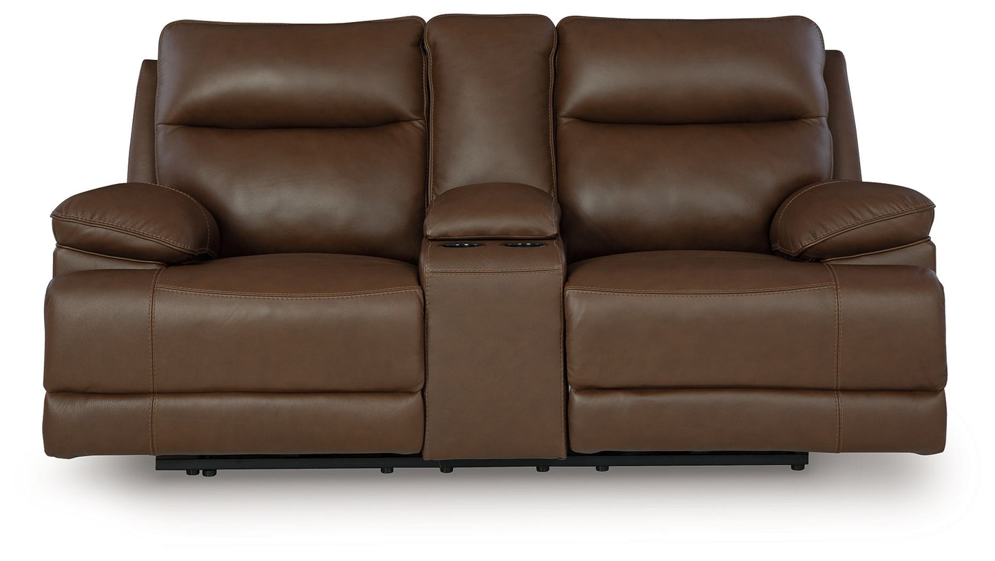 Modern Leather Match Loveseat