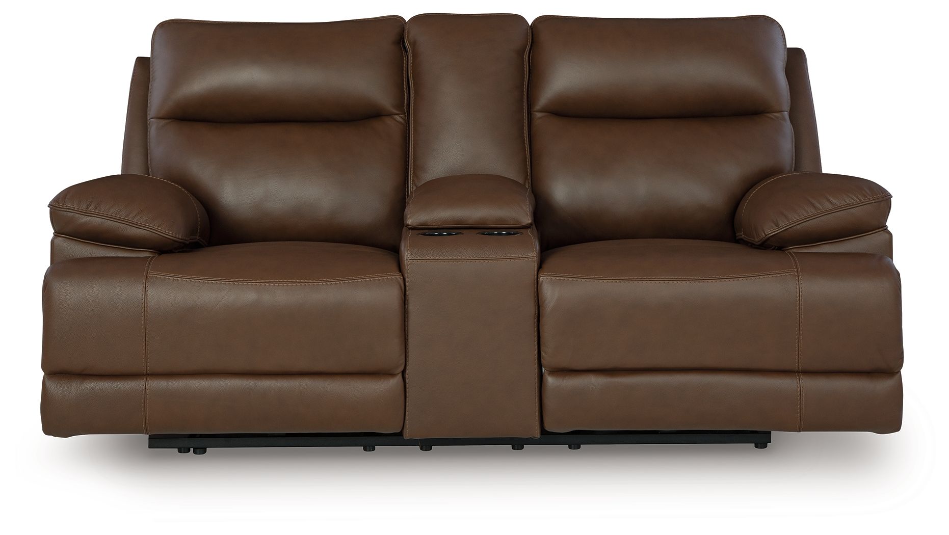 Modern Leather Match Loveseat