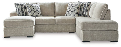 Beige Swivel Fabric Upholstered 3 - Piece Living Room Set - view 7
