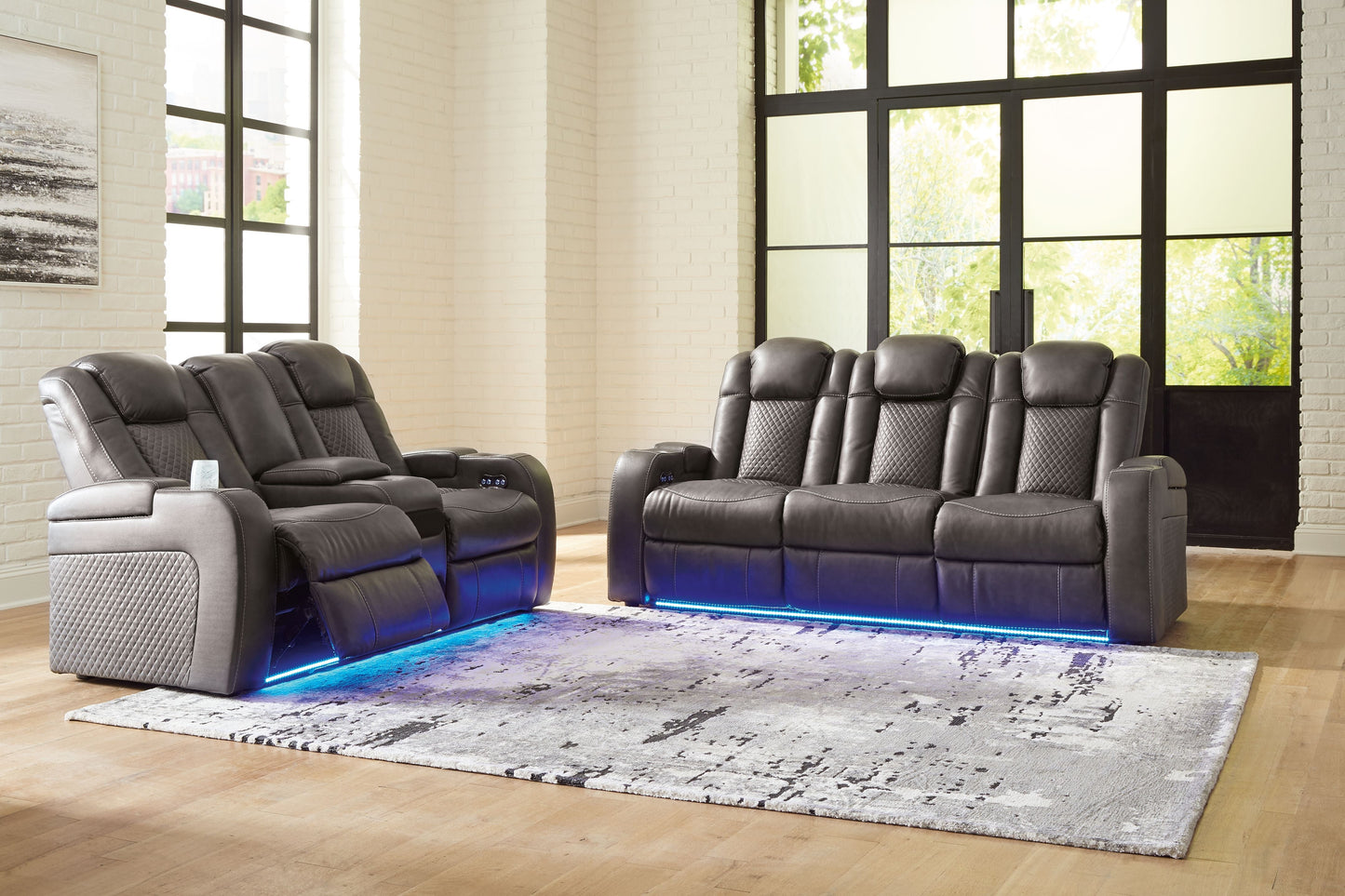Shadow Storage Reclining Sofa And Loveseat - front view