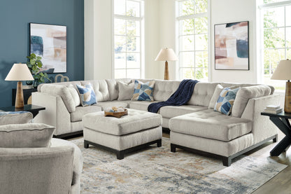 Navy Fabric Upholstered 5 Piece Living Room Sets - side view