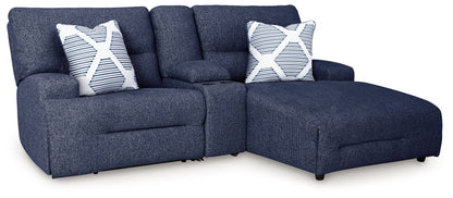 Modern Fabric Sectional - Pewter - 6 Pc. Power Reclining Sectional With LAF Power Reclining Back Chaise