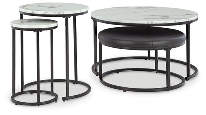 Jusmour - Occasional Nesting Table (Set of 4) - Black / White