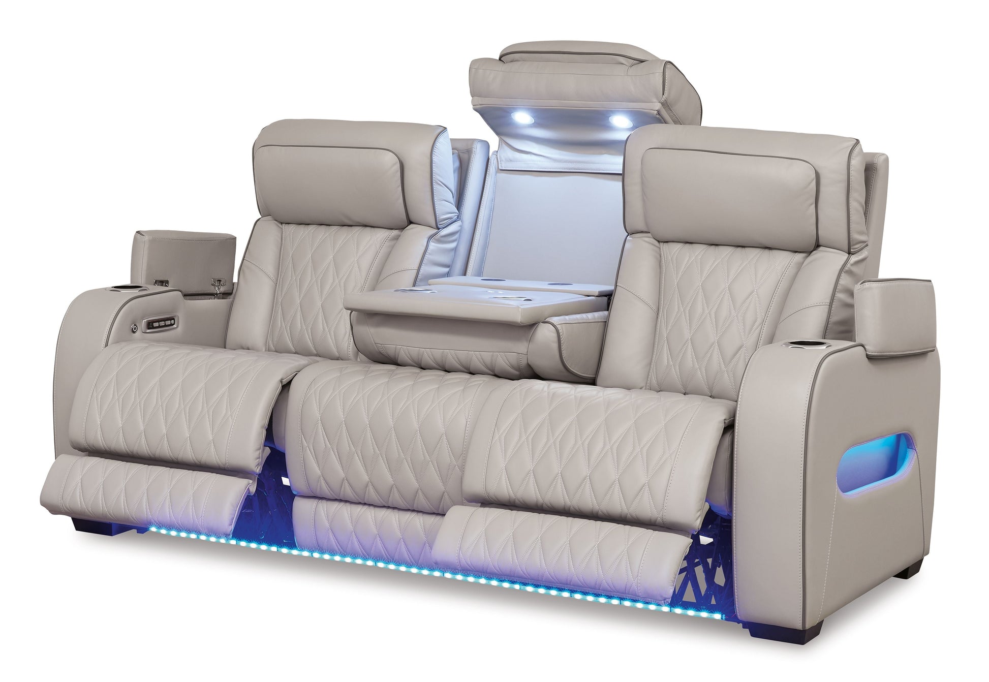 Modern Leather Match Sofa