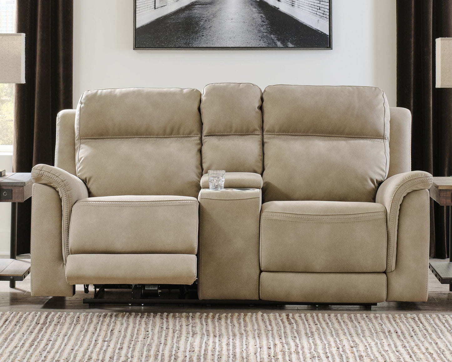 Modern Microfiber Loveseat