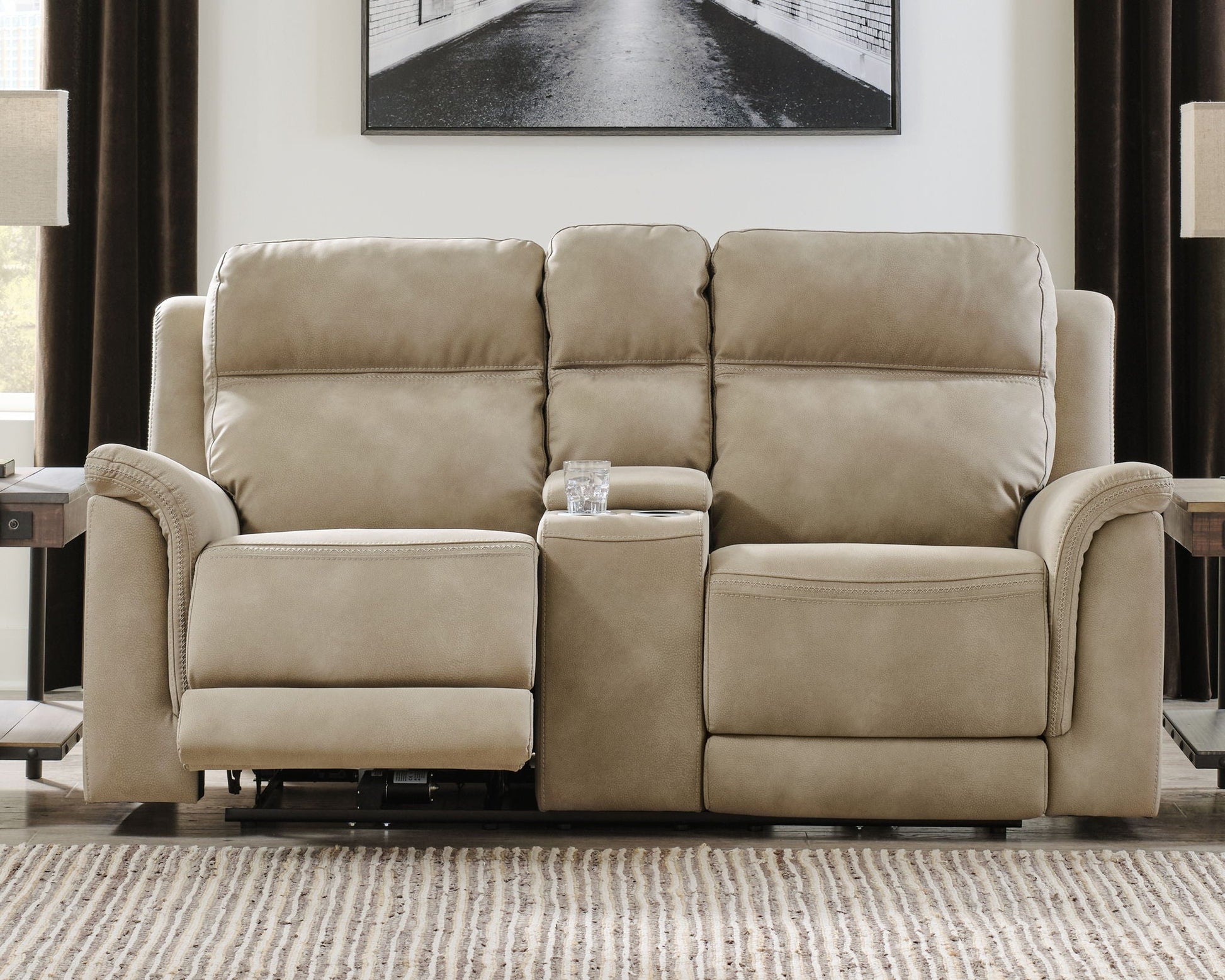 Modern Microfiber Loveseat