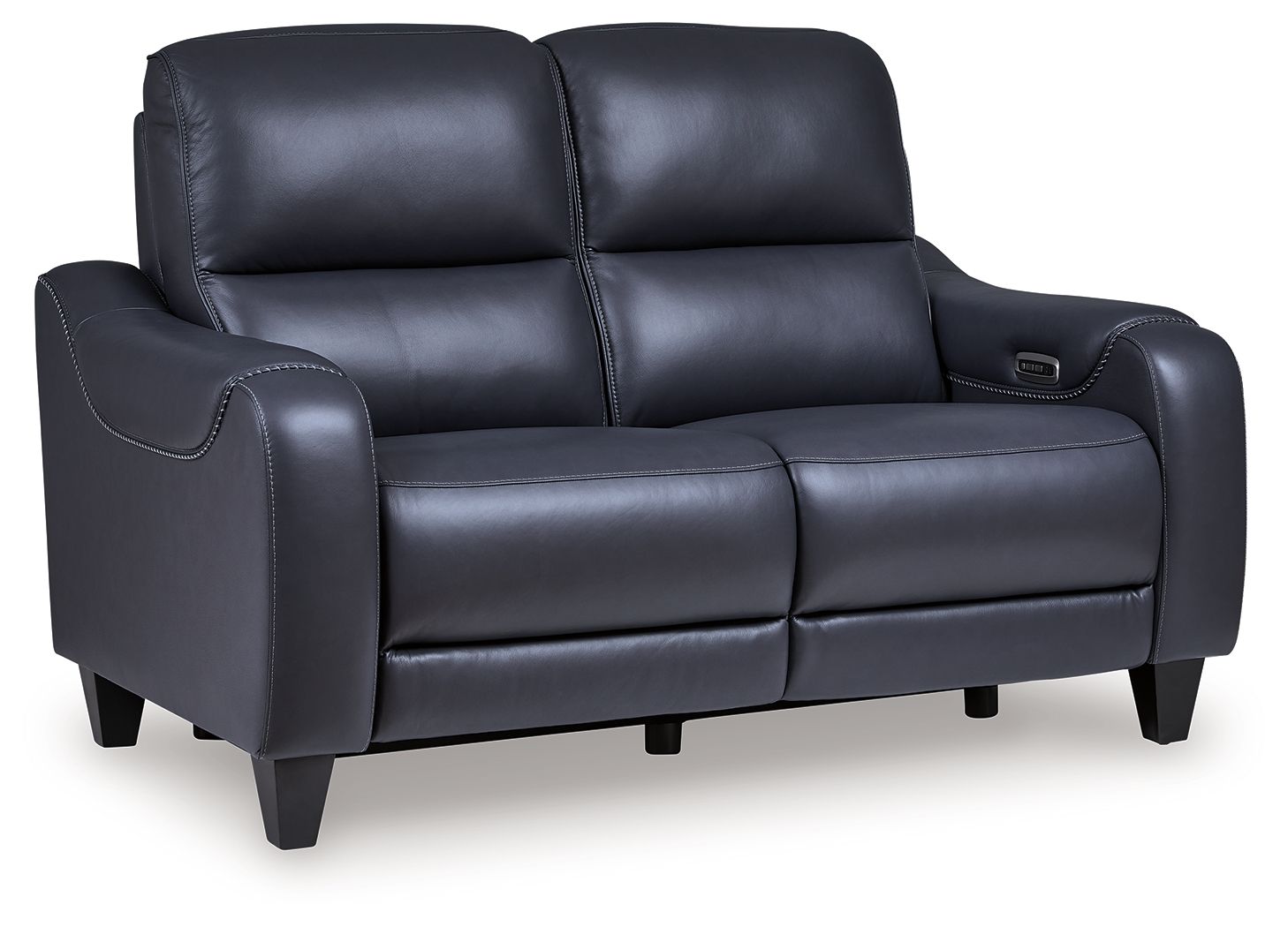 Blue Reclining Loveseat - front view