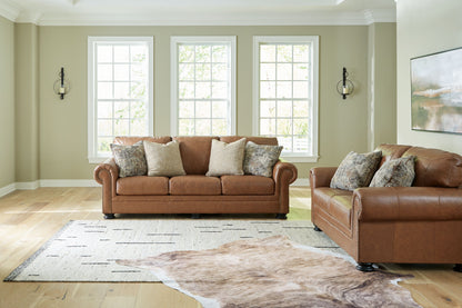 Traditional Leather Match Chair - Light Brown - 4 Pc. Sofa, Loveseat, Chair And A Half, Ottoman