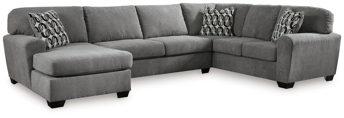 Modern Fabric Sectional - 3 Pc. Left Arm Facing Corner Chaise Sectional - Gray