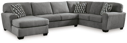 Modern Fabric Sectional - 3 Pc. Left Arm Facing Corner Chaise Sectional - Gray