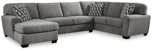 Modern Fabric Sectional - 3 Pc. Left Arm Facing Corner Chaise Sectional - Gray