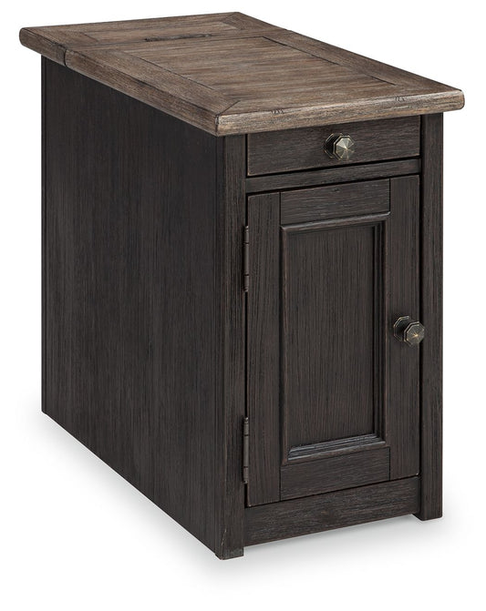 Tyler Creek - Chair Side End Table - Grayish Brown / Black