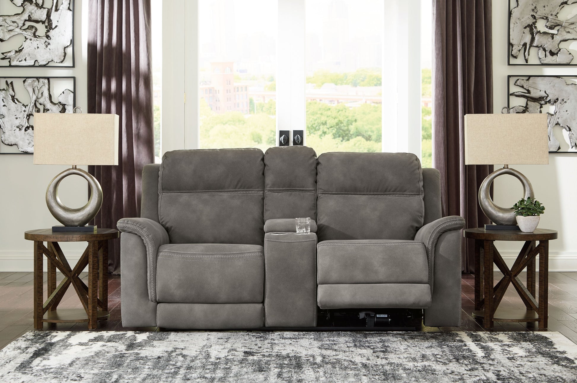 Modern Microfiber Loveseat