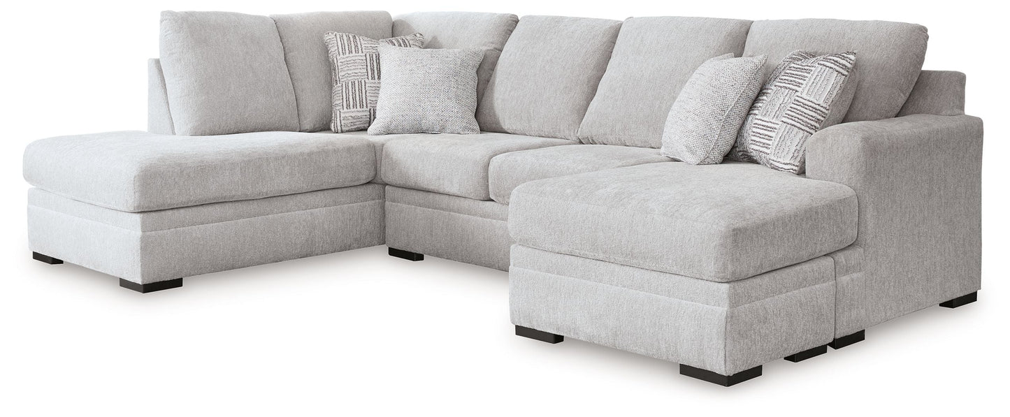 Modern Fabric Sectional - Nickel - 2 Pc. Right Arm Facing Chaise