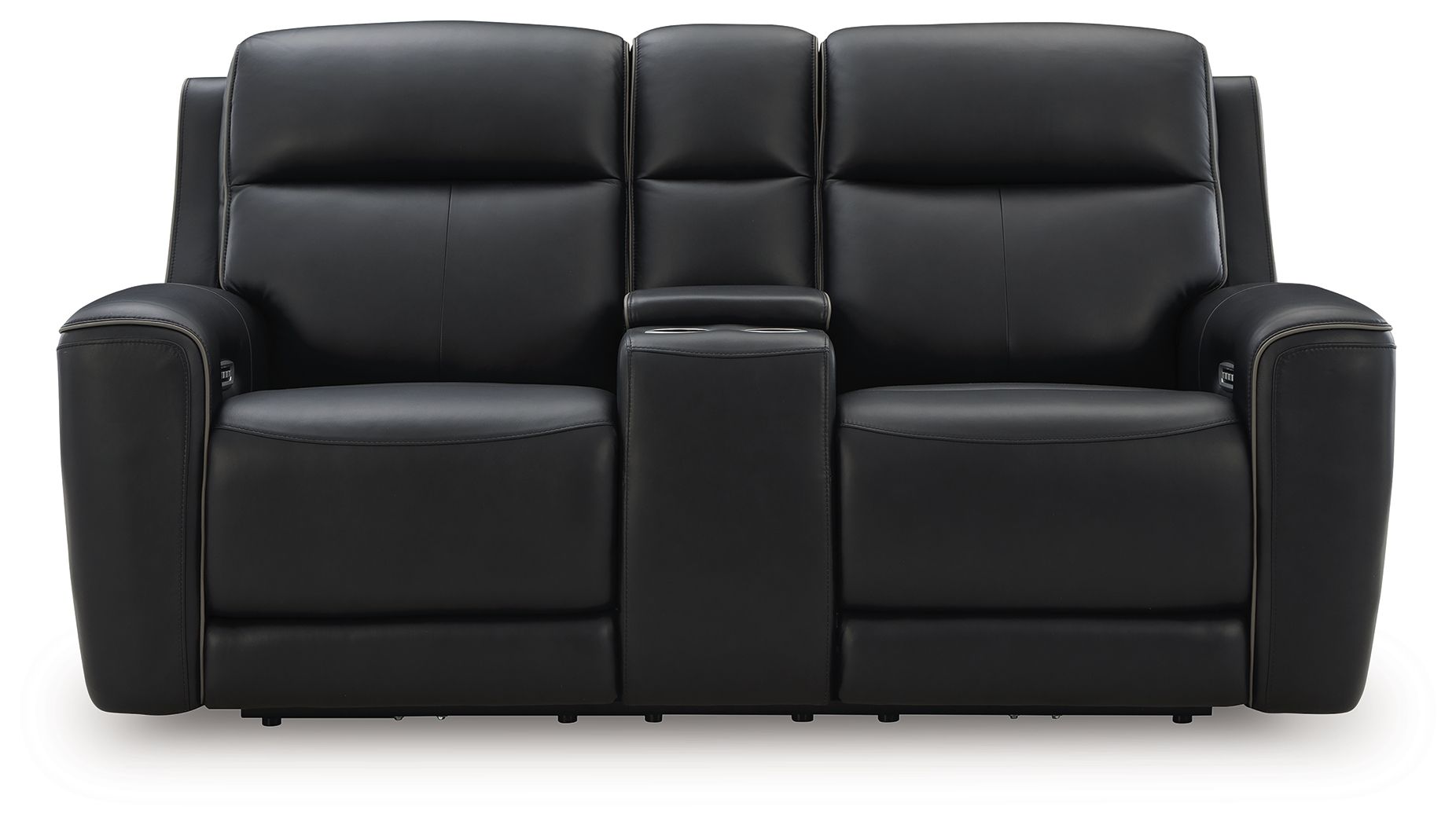 Modern Leather Match Loveseat